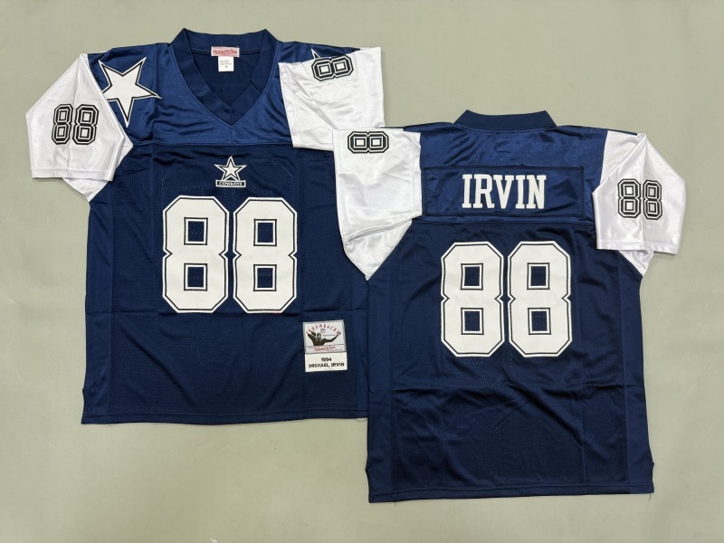 Men 2025 Nike Dallas Cowboys #88 Irvin Blue Throwback Limited NFL Jersey 004